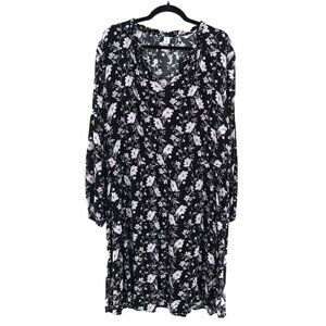 Old Navy Dress Women XXL Black White Bohemian Grannycore Moody Cottagecore Boho